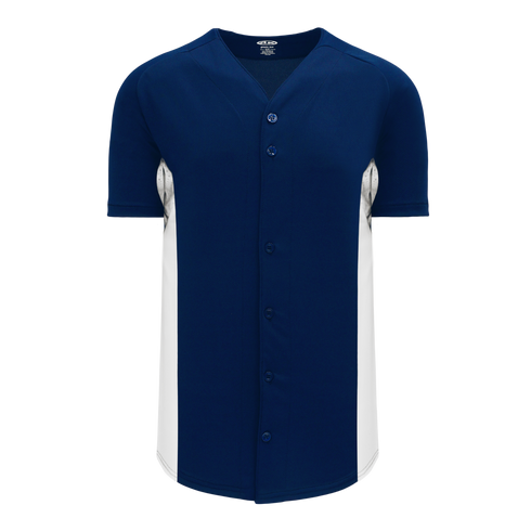 Athletic Knit Full Button Baseball Jersey with Contrast Mesh Inserts (BA1890)